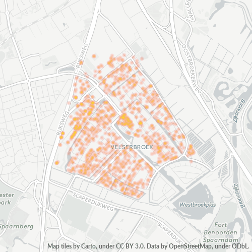 Heatmap voor postcode 1991