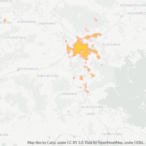 34-700 Mapa intensywności działalności gospodarczej