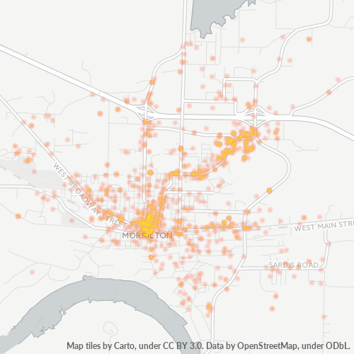 72110 Business Density Heatmap