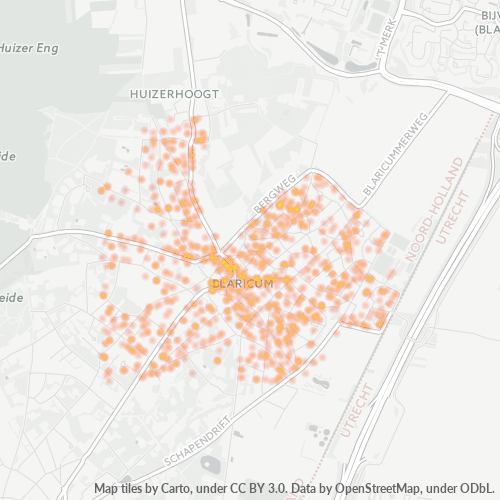 Heatmap voor postcode 1261