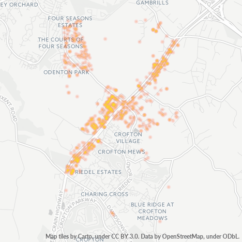 21054 Business Density Heatmap