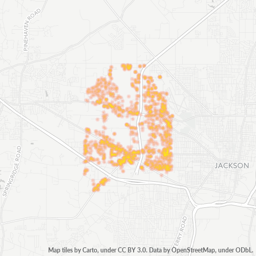39209 Business Density Heatmap