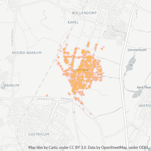Heatmap voor postcode 1906