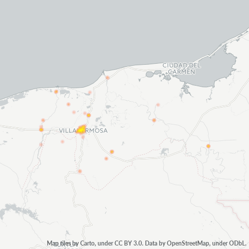 86100 Mapa de calor de densidad empresarial