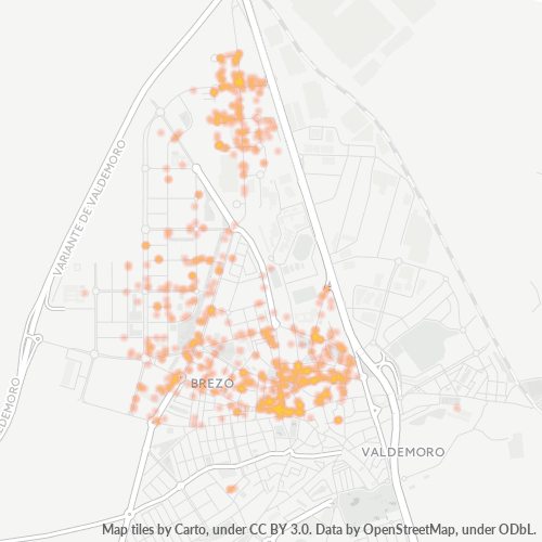 28342 Mapa de calor de densidad empresarial