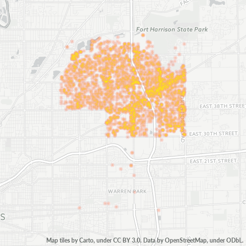 46226 Business Density Heatmap