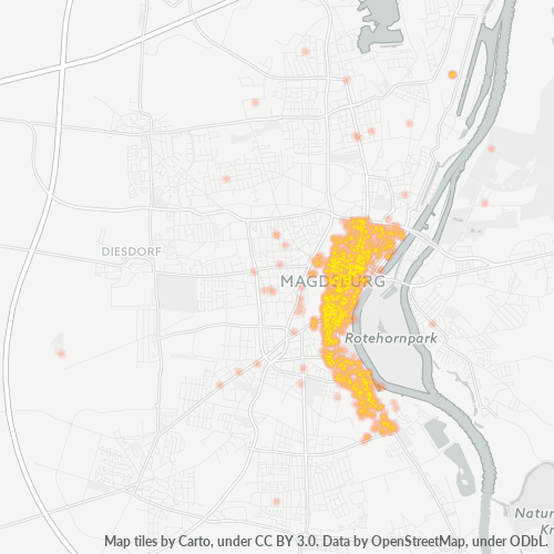 Heatmap für plz 39104