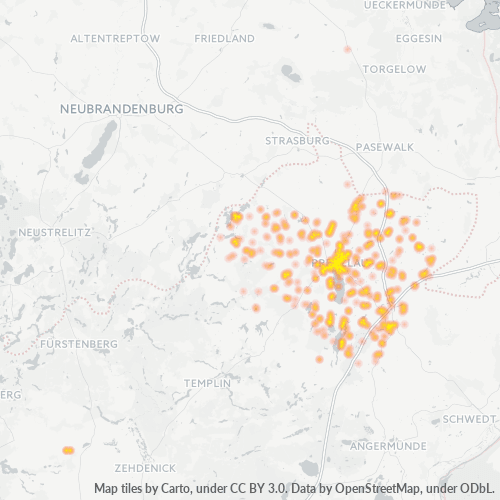 Heatmap für plz 17291
