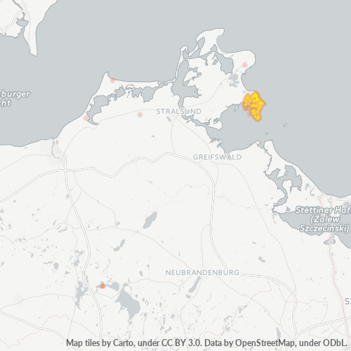 Heatmap für plz 18586