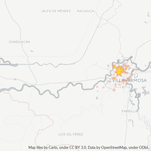 86030 Mapa de calor de densidad empresarial