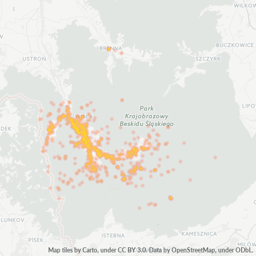 43-460 Mapa intensywności działalności gospodarczej