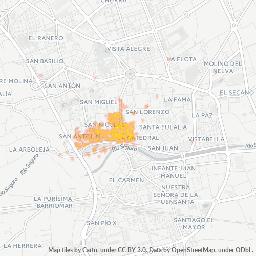 30004 Mapa de calor de densidad empresarial