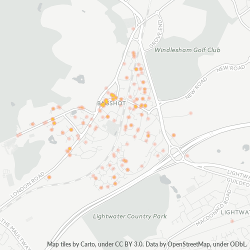 GU19 Business Density Heatmap
