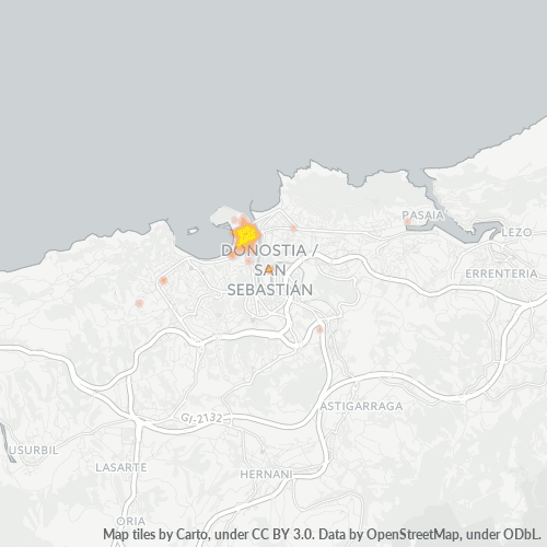 Mapa de calor para código postal 20004