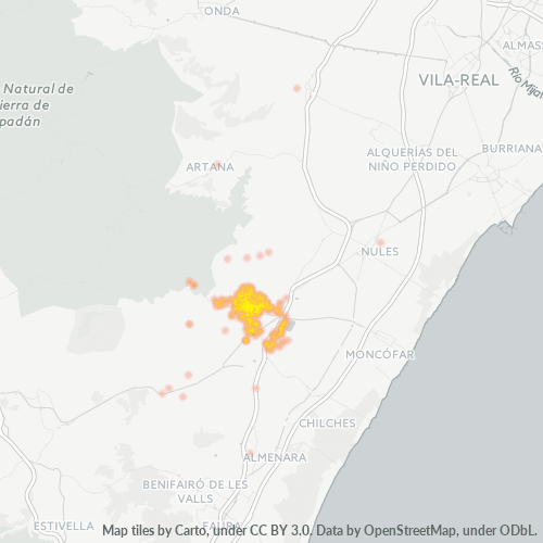 12600 Mapa de calor de densidad empresarial