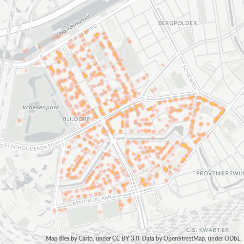Heatmap voor postcode 3039