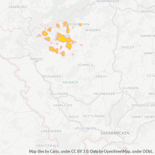 Heatmap für plz 66679