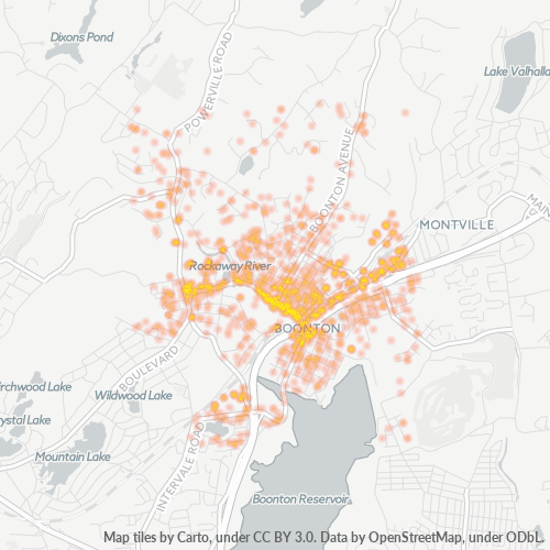 07005 Business Density Heatmap