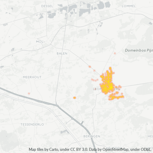 Heatmap voor postcode 3970