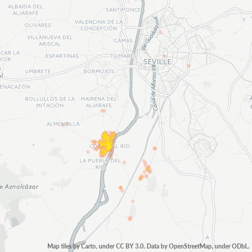 Mapa de calor para código postal 41100
