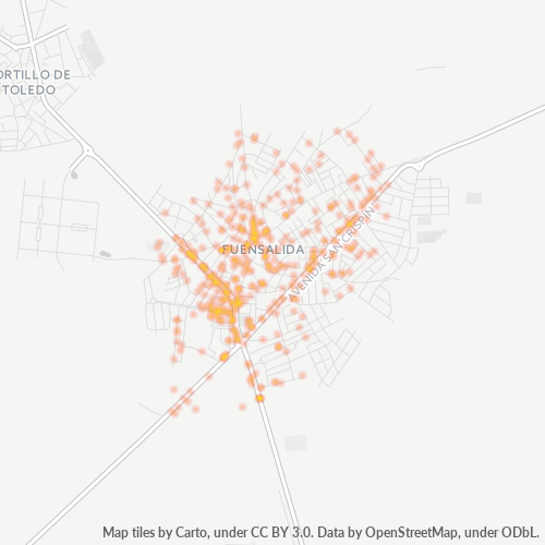 Mapa de calor para código postal 45510