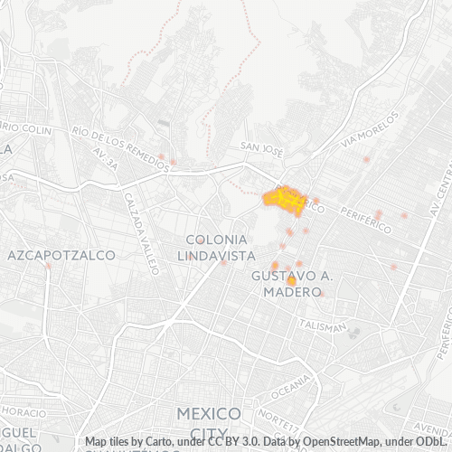 07090 Mapa de calor de densidad empresarial