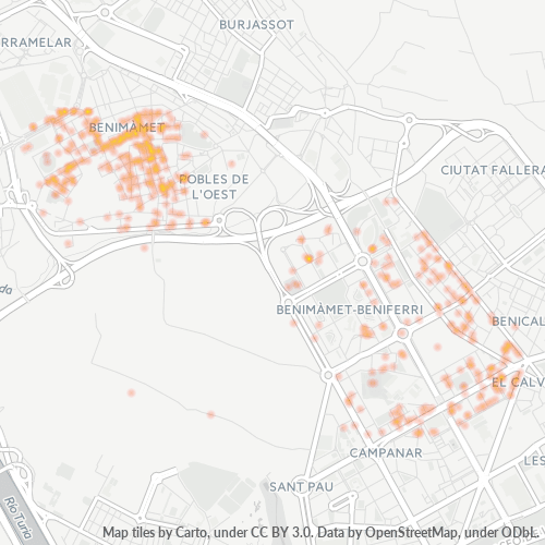 46035 Mapa de calor de densidad empresarial