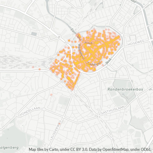 Heatmap voor postcode 3811
