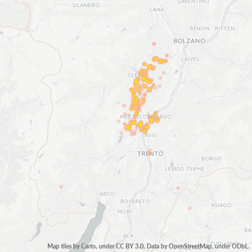 Mappa di calore per cap 38010