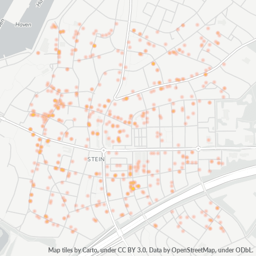 Heatmap voor postcode 6171