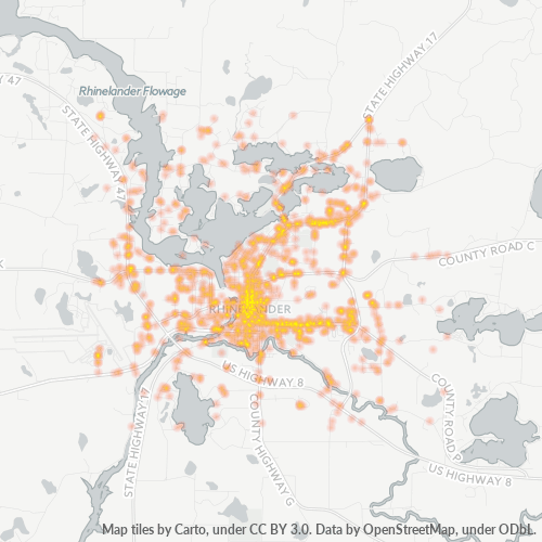 54501 Business Density Heatmap