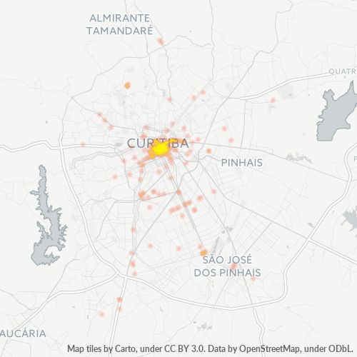 80010-000 Mapa de calor de densidad empresarial