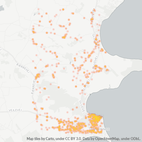 7130 Heatmap over forretningstæthed