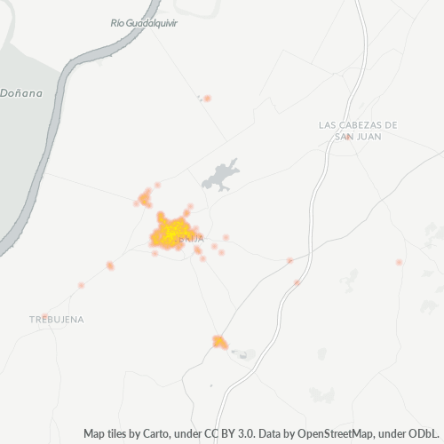 Mapa de calor para código postal 41740