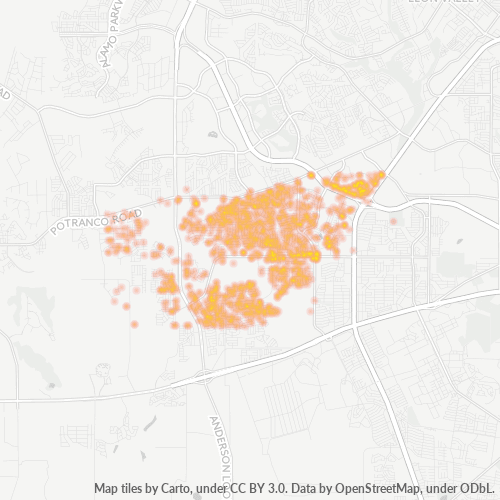 78245 Business Density Heatmap