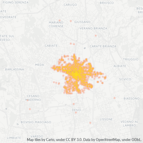 20831 Mappa di concentrazione per la densità di aziende