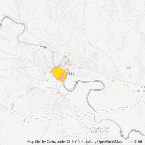 37122 Mappa di concentrazione per la densità di aziende