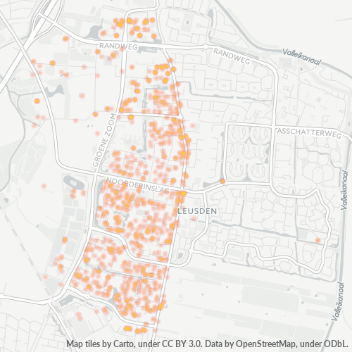 Heatmap voor postcode 3833