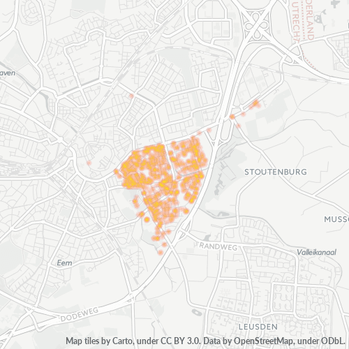 Heatmap voor postcode 3816