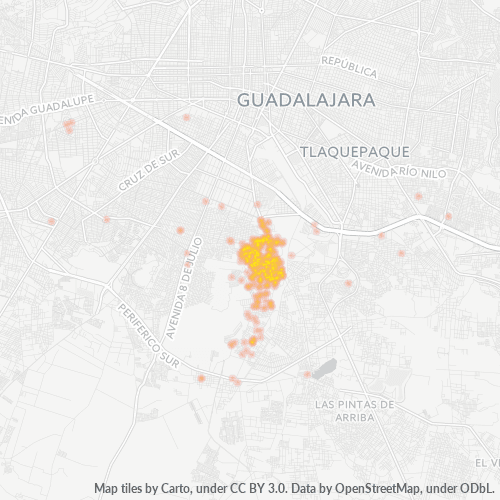 44990 Mapa de calor de densidad empresarial