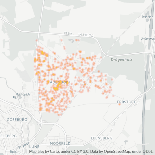 Heatmap für plz 21365