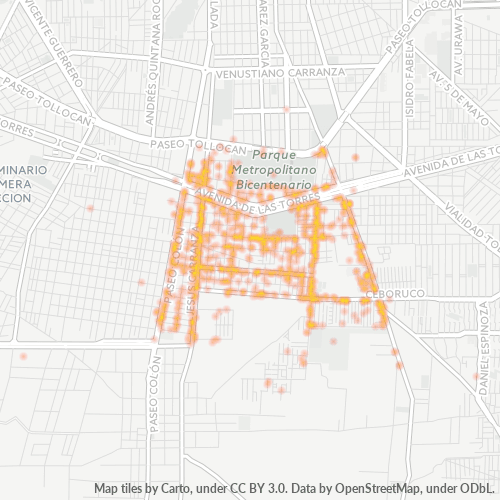 50180 Mapa de calor de densidad empresarial