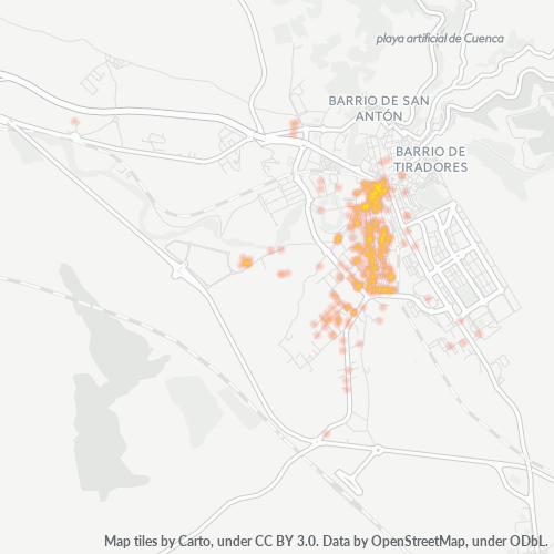 Mapa de calor para código postal 16003
