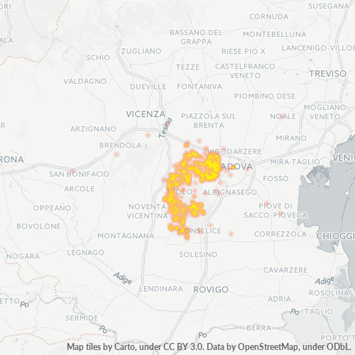 35030 Mappa di concentrazione per la densità di aziende
