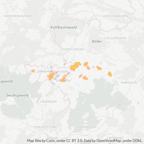 Heatmap für plz 99837