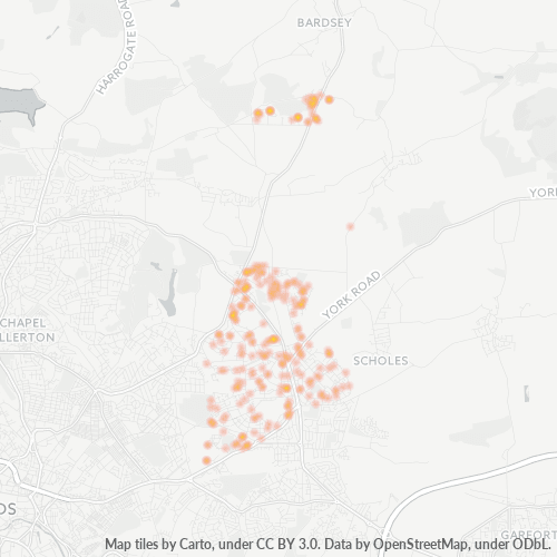 LS14 Business Density Heatmap