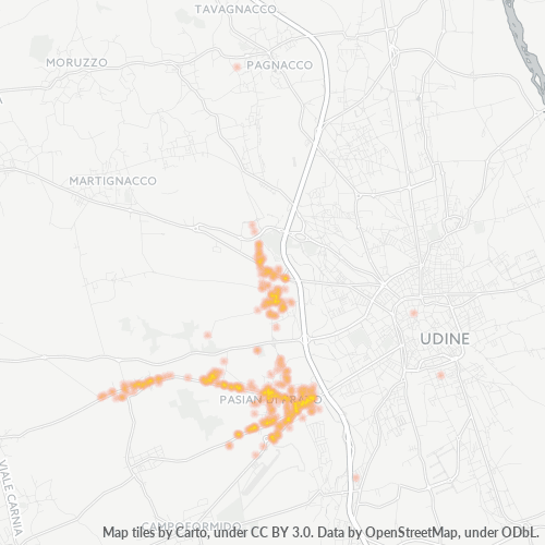 Mappa di calore per cap 33037