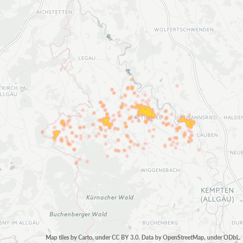 Heatmap für plz 87452