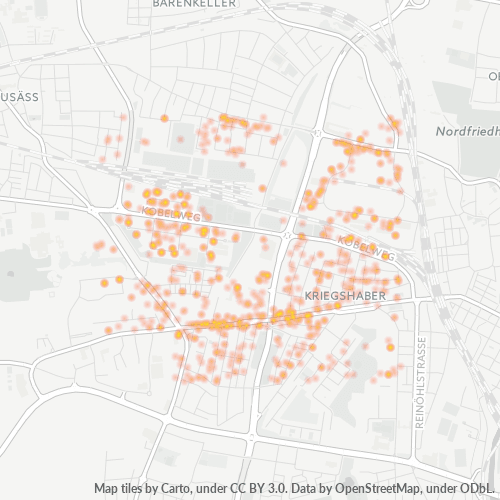 Heatmap für plz 86156