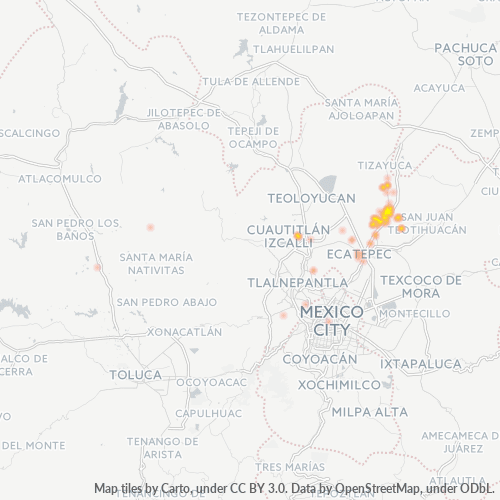 55740 Mapa de calor de densidad empresarial